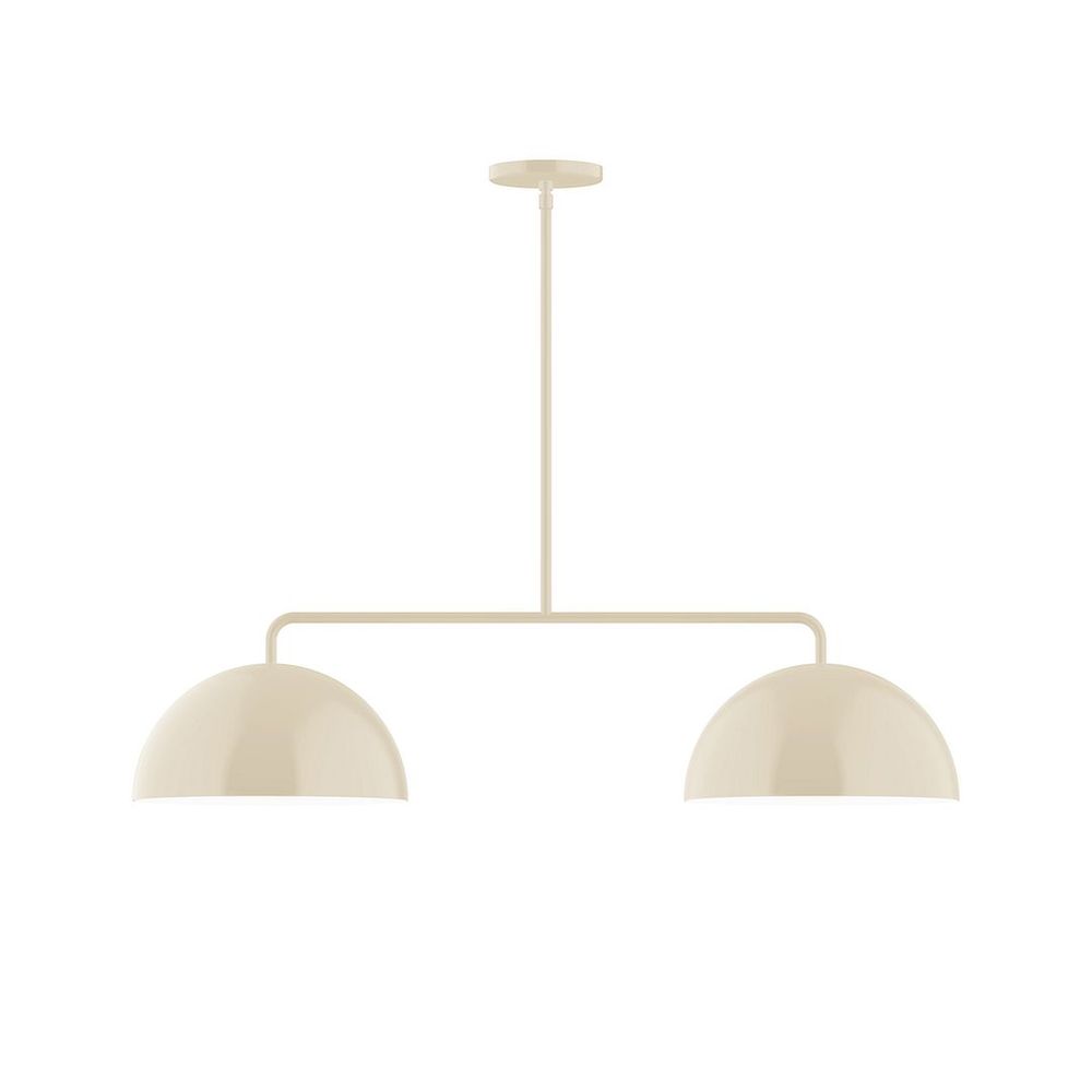 2-Light Arcade Linear Pendant with 6 inch White Opal Glass Globe Globe, Terracotta
