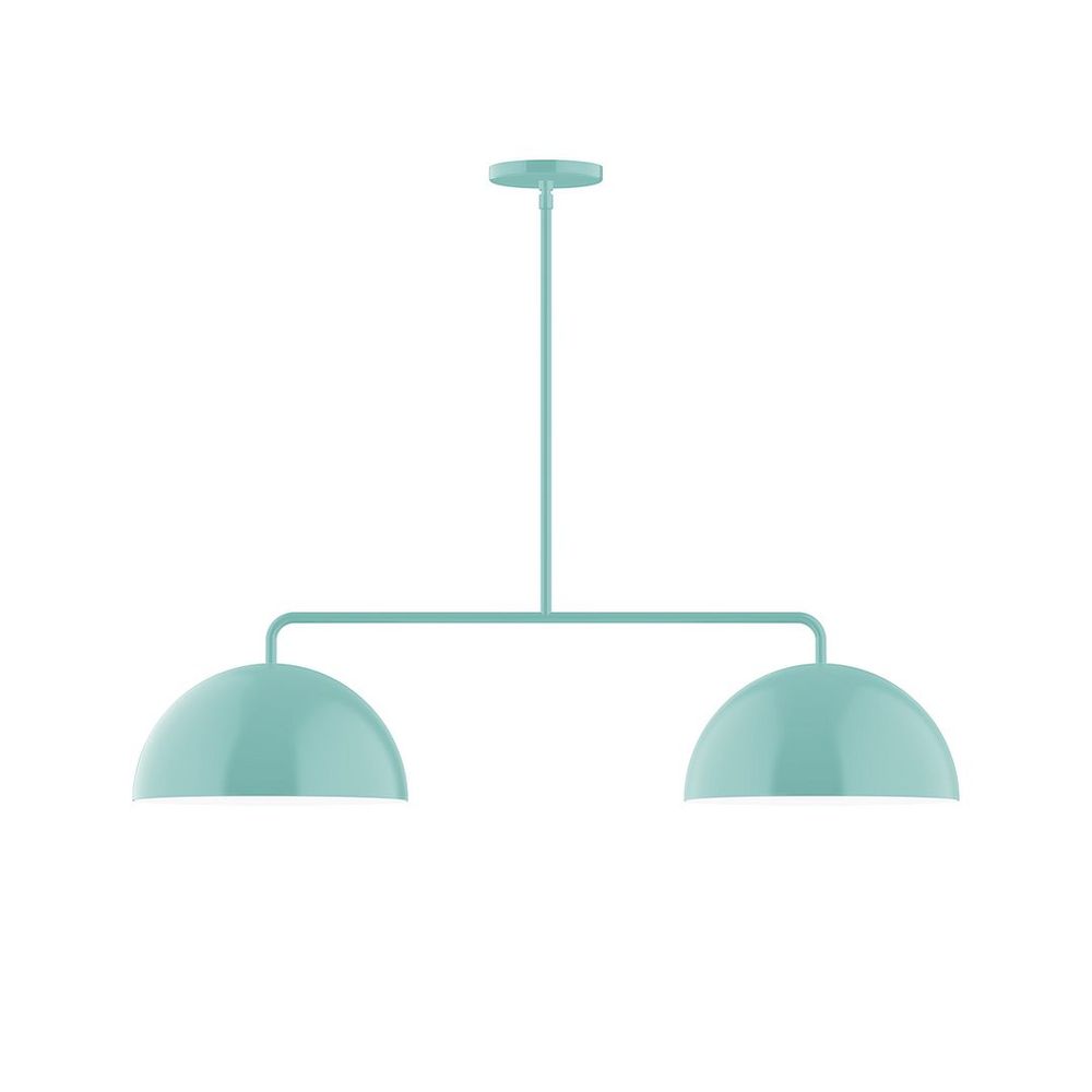 2-Light Arcade Linear Pendant, Sea Green