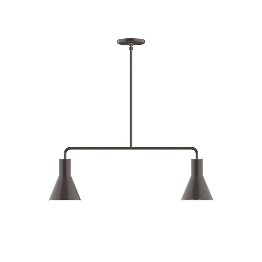 2-Light Axis Linear Pendant, Architectural Bronze