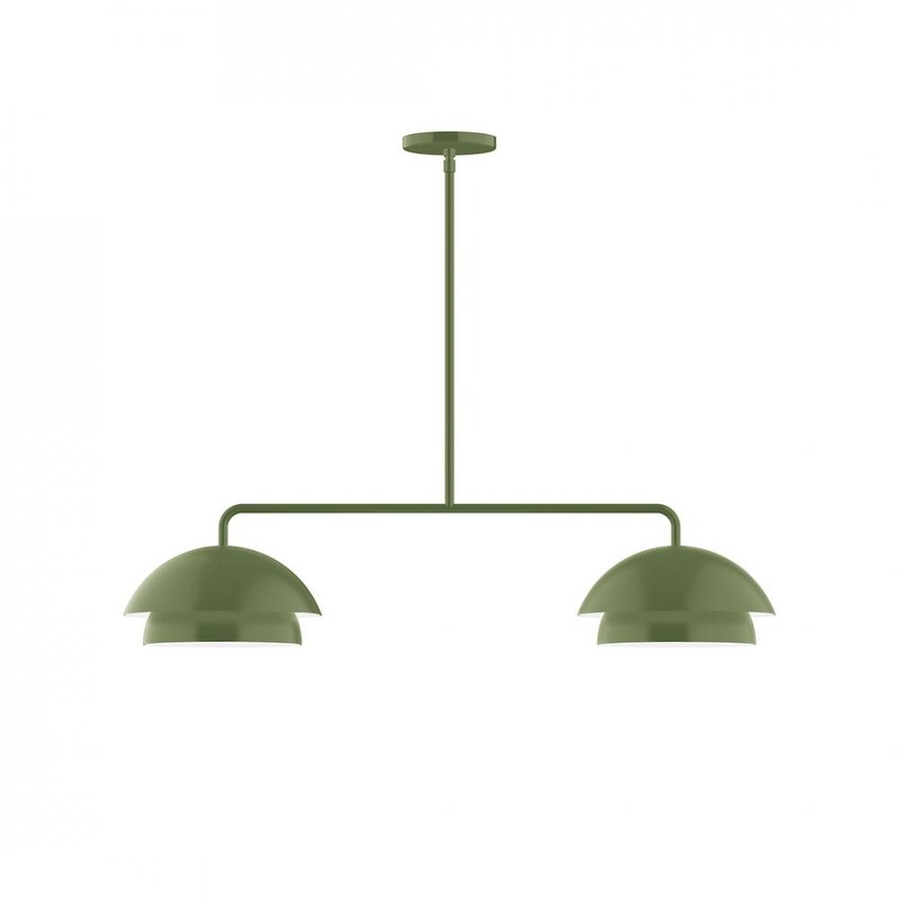 2-Light Axis LED Linear Pendant, Fern Green