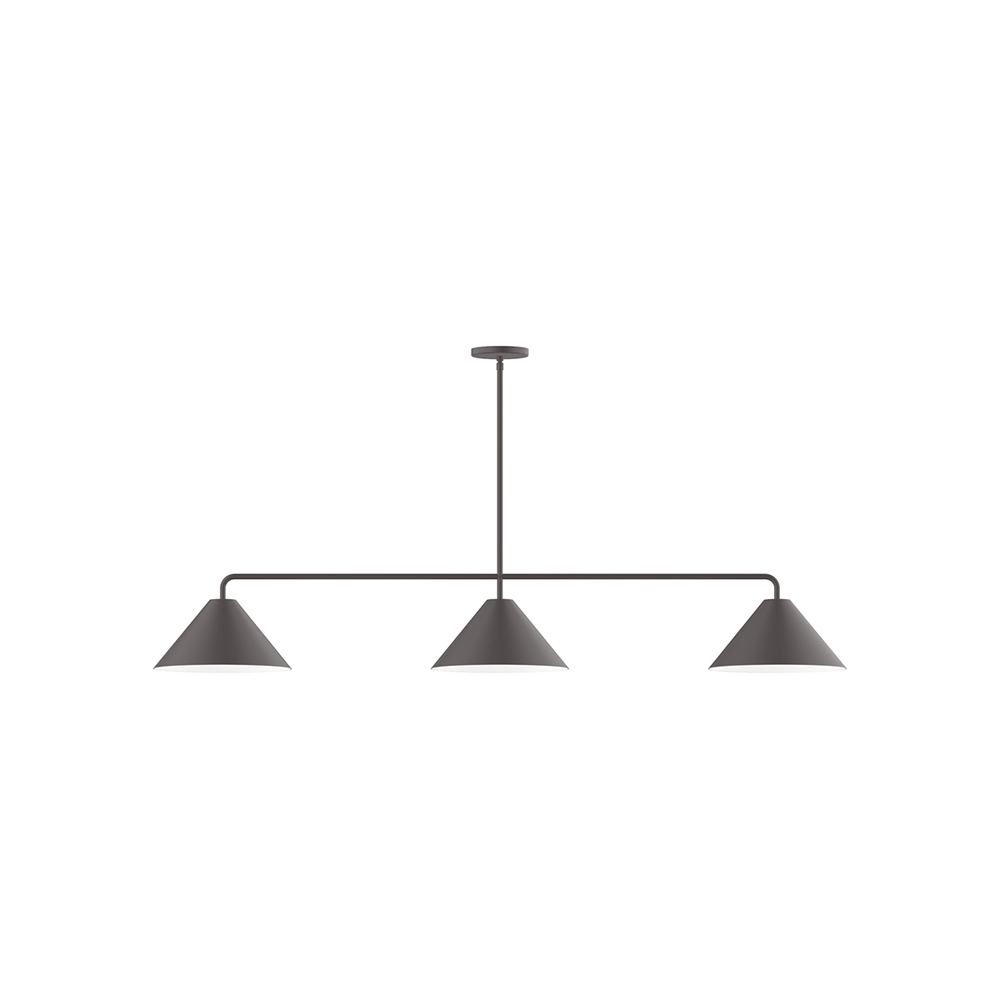 3-Light Pinnacle Linear Pendant, Bronze Matte