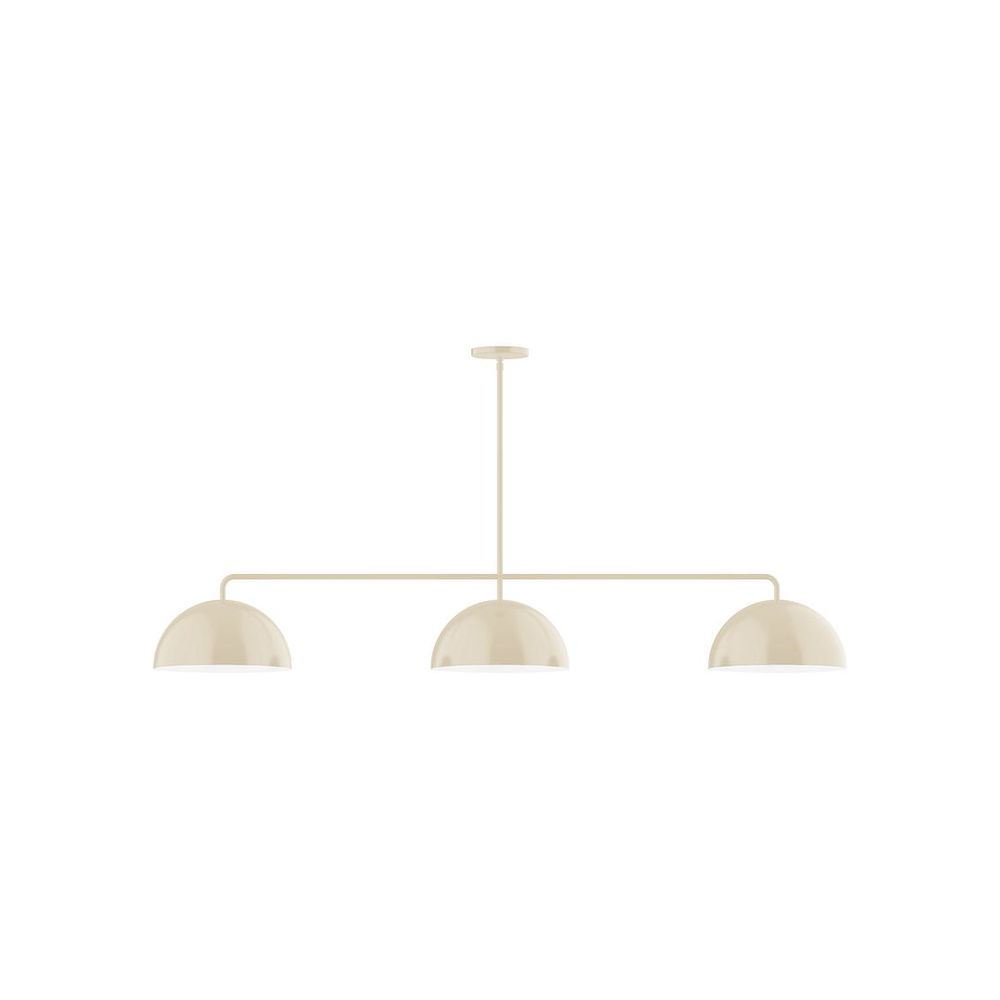 3-Light Arcade Linear Pendant with 6 inch White Opal Glass Globe Globe, Navy