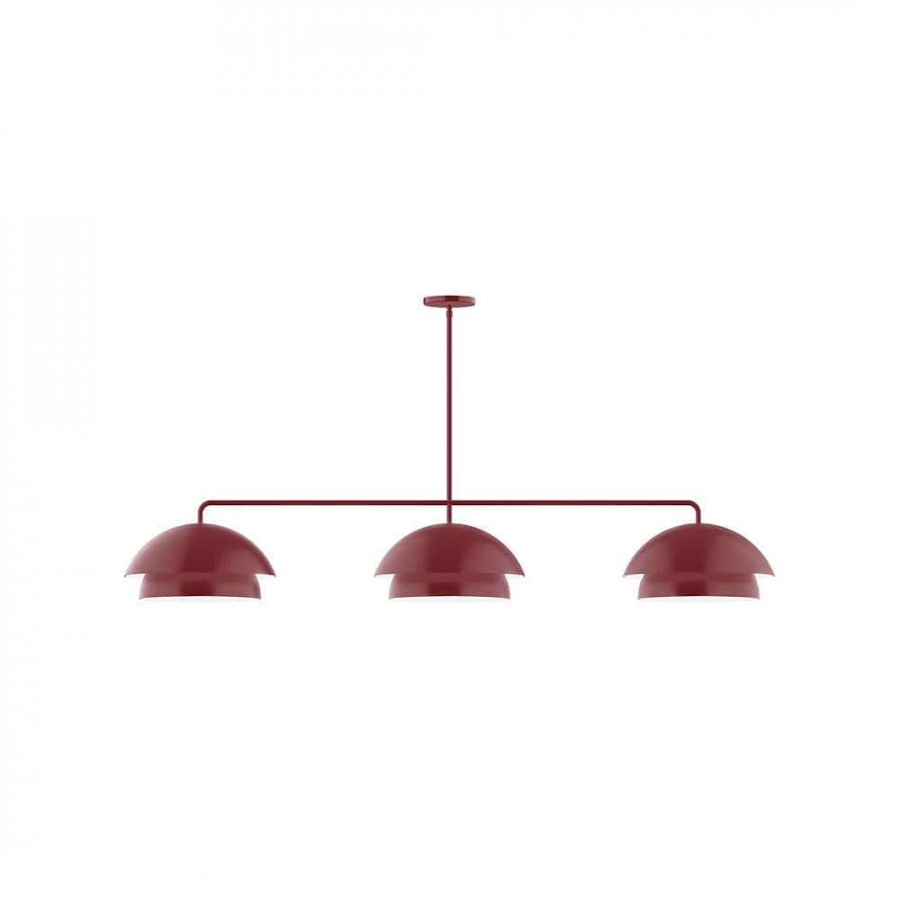 3-Light Axis LED Linear Pendant, Barn Red