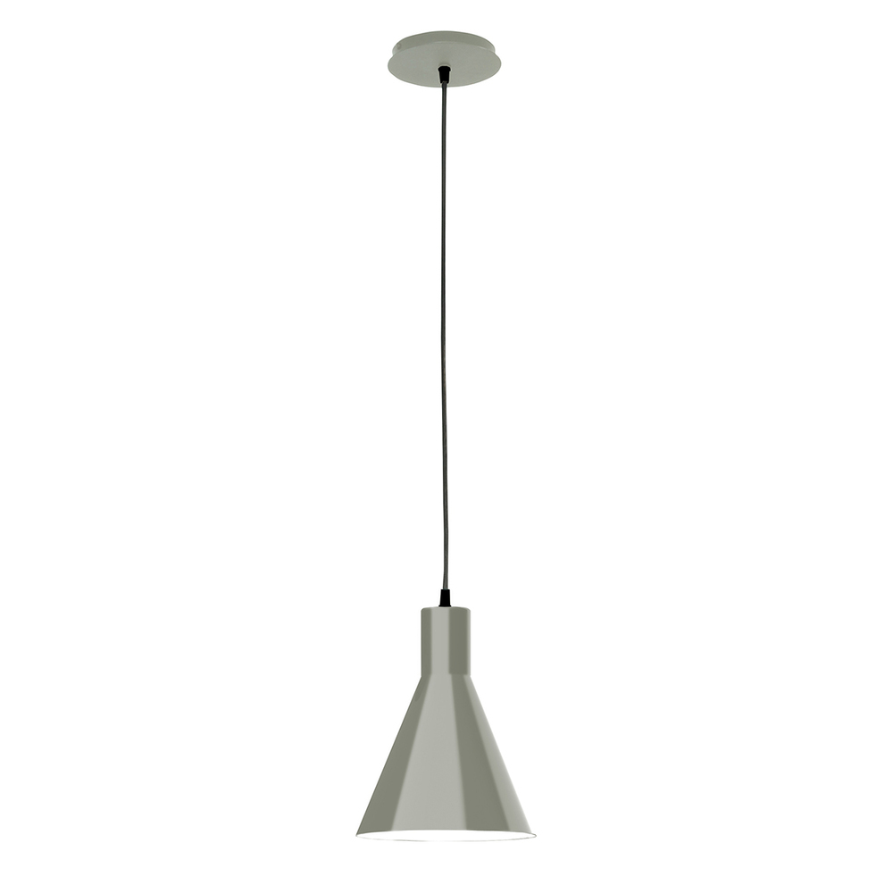 8" Jerome shade, Ivory Fabric Cord with canopy, Moss Green