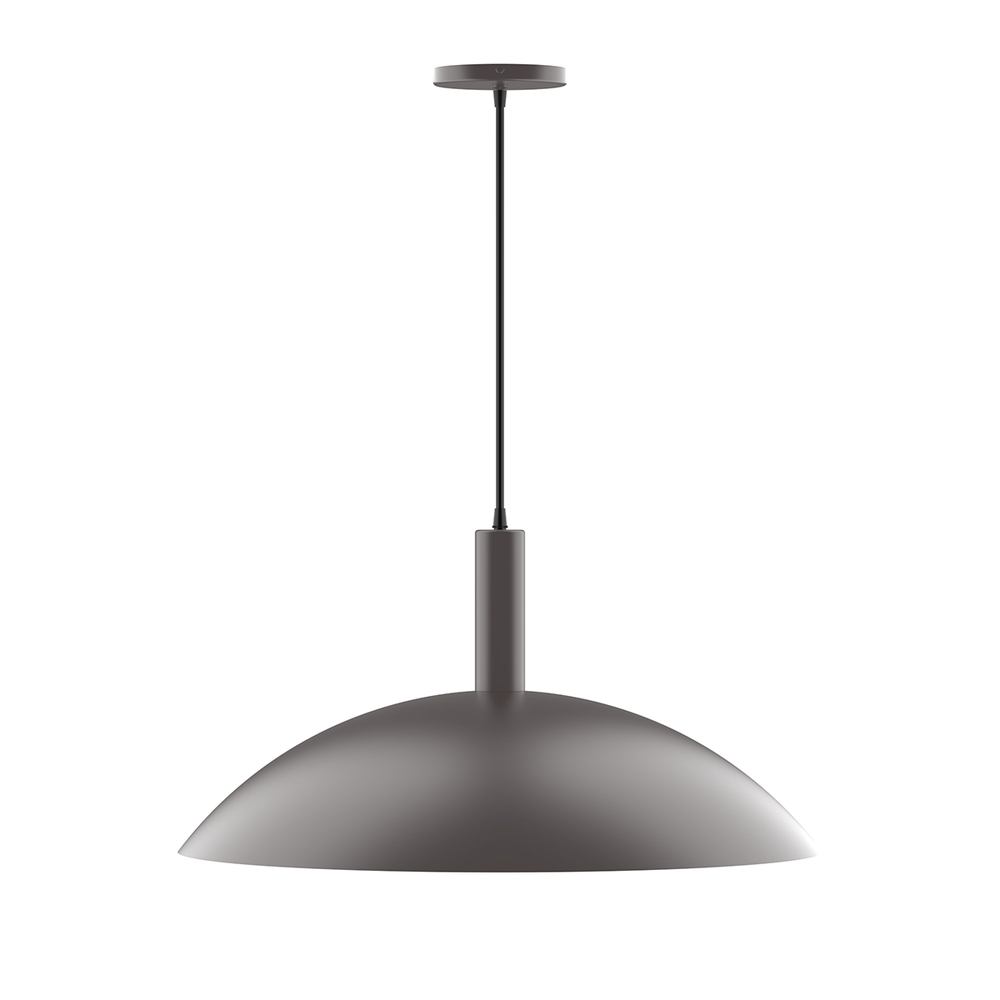24" Glow LED Pendant, polished copper fabric cord with canopy, Bronze Matte