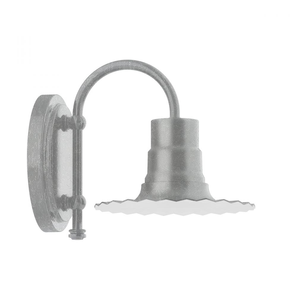 8" Radial shade, wall mount sconce, Painted Galvanized