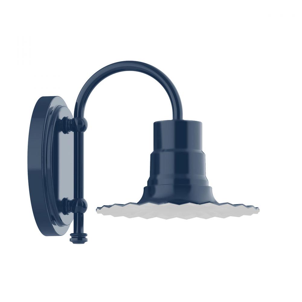 8" Radial shade, wall mount sconce, Navy