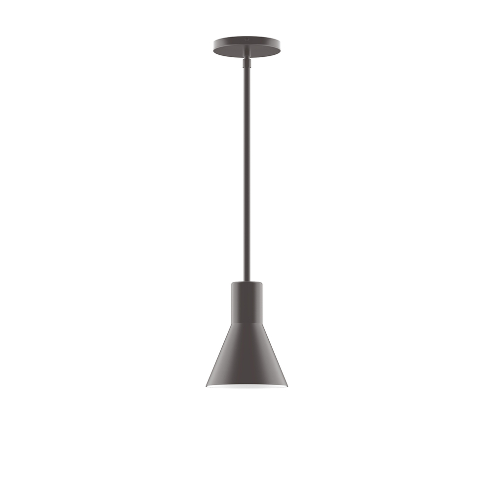 6" Flare LED Stem Hung Pendant, Bronze Matte