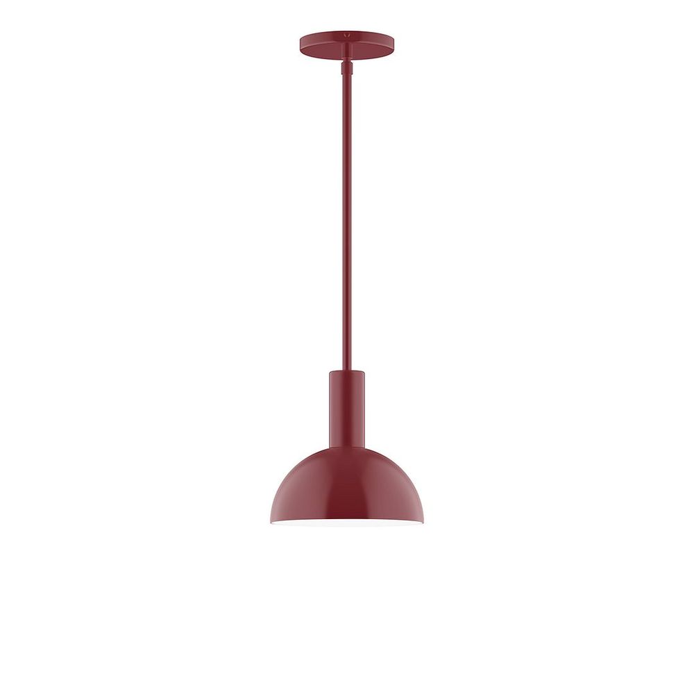 8" Ray LED Stem Hung Pendant, Barn Red
