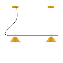 Montclair Light Works CHB421-21-C24 - 2-Light Linear Axis Chandelier (8" Axis pack)