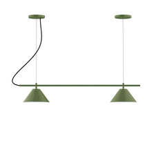 Montclair Light Works CHB421-22-C26 - 2-Light Linear Axis Chandelier (8" Axis pack)