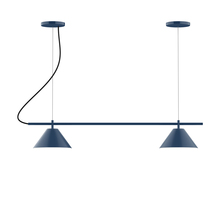 Montclair Light Works CHB421-50-C26 - 2-Light Linear Axis Chandelier (8" Axis pack)