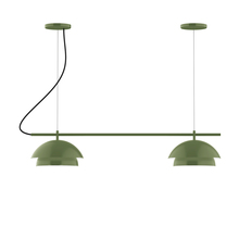 Montclair Light Works CHBX445-22-C27 - 2-Light Linear Axis Chandelier (12" Nest pack)