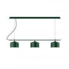 Montclair Light Works CHA431-48-L12 - 3-Light Linear Axis LED Chandelier, Sea Green