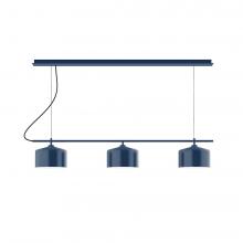 Montclair Light Works CHA431-54-L12 - 3-Light Linear Axis LED Chandelier, Light Blue