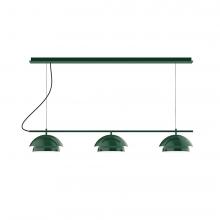Montclair Light Works CHE431-48-C21-L12 - 2-Light Linear Axis LED Chandelier with White SJT Cord, Sea Green