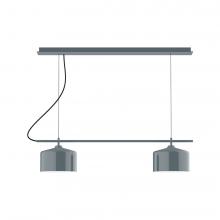 Montclair Light Works CHAX445-40-C21-L12 - 3-Light Linear Axis LED Chandelier with White SJT Cord, Slate Gray