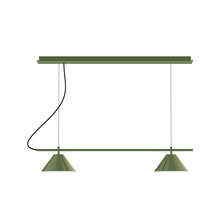 Montclair Light Works CHE421-22-C26 - 2-Light Linear Axis Chandelier (8" Axis pack)