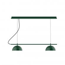 Montclair Light Works CHDX445-42-C21-L12 - 3-Light Linear Axis LED Chandelier with White SJT Cord, Forest Green