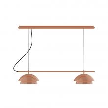 Montclair Light Works CHEX445-19-C21-L12 - 2-Light Linear Axis LED Chandelier with White SJT Cord, Terracotta