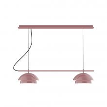 Montclair Light Works CHEX445-20-C21-L12 - 2-Light Linear Axis LED Chandelier with White SJT Cord, Mauve