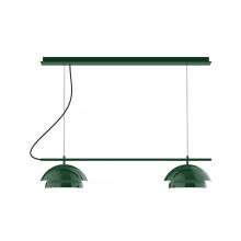 Montclair Light Works CHEX445-42-L12 - 2-Light Linear Axis LED Chandelier, Forest Green