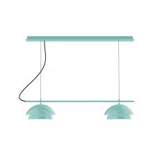 Montclair Light Works CHEX445-48-C21-L12 - 2-Light Linear Axis LED Chandelier with White SJT Cord, Sea Green