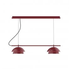 Montclair Light Works CHEX445-55-C21-L12 - 2-Light Linear Axis LED Chandelier with White SJT Cord, Barn Red