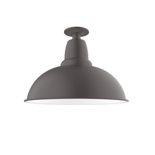 Montclair Light Works FMB108-57-W16-L13 - 16" Cafe LED Flush Mount Light with wire grill in Bronze Matte
