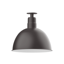 Montclair Light Works FMB117-57-W16-L13 - 16" Deep Bowl shade, LED Flush Mount ceiling light with wire grill, Bronze Matte