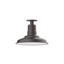 Montclair Light Works FMB182-57-W12-L12 - 12" Warehouse shade, LED Flush Mount ceiling light with wire grill, Bronze Matte