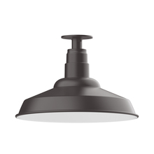 Montclair Light Works FMB184-57-W16-L13 - 16" Warehouse shade, LED Flush Mount ceiling light with wire grill, Bronze Matte