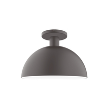 Montclair Light Works FMDX471-G15-57 - 12" Ray Flush Mount with 6 inch white opal glass globe, Bronze Matte