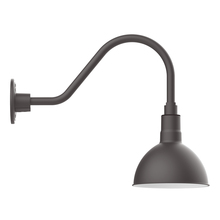 Montclair Light Works GNA114-57-W08-L10 - 8" Deep Bowl shade, LED Gooseneck Wall mount with wire grill, Bronze Matte
