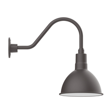 Montclair Light Works GNA115-57-W10-L12 - 10" Deep Bowl shade, LED Gooseneck Wall mount with wire grill, Bronze Matte