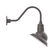 Montclair Light Works GNA120-57-S01-L12 - 10" Emblem shade LED Gooseneck Wall mount with swivel, Bronze Matte