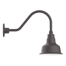 Montclair Light Works GNA180-57-W08-L10 - 8" Warehouse shade, LED Gooseneck Wall mount with wire grill, Bronze Matte