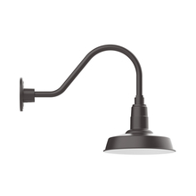 Montclair Light Works GNA181-57-W10-L12 - 10" Warehouse shade, LED Gooseneck Wall mount with wire grill, Bronze Matte