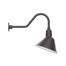 Montclair Light Works GNB103-57-S03-L12 - 12" Angle shade LED Gooseneck Wall mount with swivel, Bronze Matte