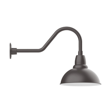 Montclair Light Works GNB106-57-W12-L12 - 12" Cafe shade, LED Gooseneck Wall mount with wire grill, Bronze Matte