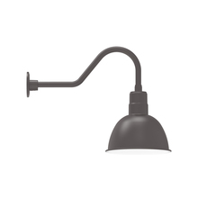 Montclair Light Works GNB116-57-W12-L12 - 12" Deep Bowl shade, LED Gooseneck Wall mount with wire grill, Bronze Matte