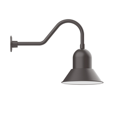Montclair Light Works GNB123-57-B01-L12 - 12" Prima shade, LED Gooseneck Wall mount, decorative canopy cover, Bronze Matte