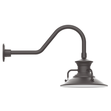 Montclair Light Works GNB142-57-B01-L12 - 12" Homestead shade, LED Gooseneck Wall mount, decorative canopy cover, Bronze Matte