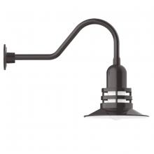 Montclair Light Works GNB148-51-B01 - 12" Atomic shade, gooseneck wall mount, decorative canopy cover, Architectural Bronze