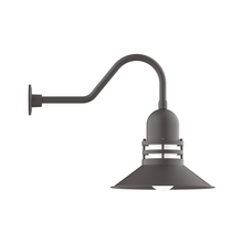 Montclair Light Works GNB150-57-B01-G07 - 16" Atomic shade, gooseneck wall mount, Frosted Glass