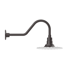 Montclair Light Works GNB158-57-B01-G06 - 12" Radial shade, gooseneck wall mount, decorative canopy cover & Frosted Glass & cast guard