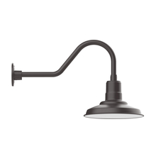 Montclair Light Works GNB182-57-W12-L12 - 12" Warehouse shade, LED Gooseneck Wall mount with wire grill, Bronze Matte
