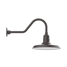 Montclair Light Works GNB183-57-W14-L13 - 14" Warehouse shade, LED Gooseneck Wall mount with wire grill, Bronze Matte