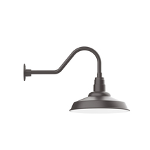 Montclair Light Works GNB184-57-W16-L13 - 16" Warehouse shade, LED Gooseneck Wall mount with wire grill, Bronze Matte