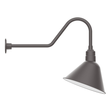 Montclair Light Works GNC104-57-S03-L13 - 14" Angle shade LED Gooseneck Wall mount with swivel, Bronze Matte